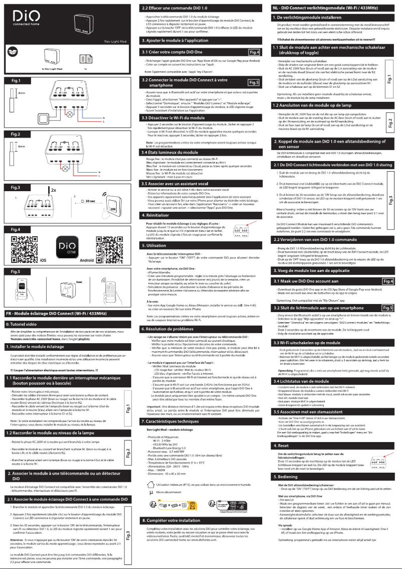 Page 1 de la notice Manuel utilisateur DiO REV-LIGHT-MOD