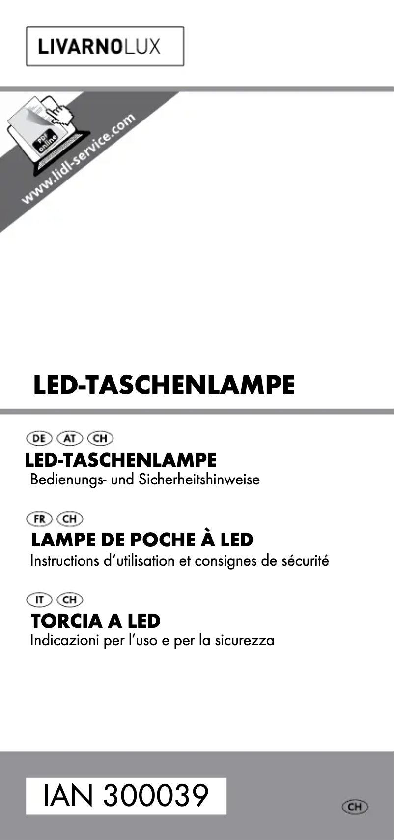 Page 1 de la notice Manuel utilisateur Livarno Lux IAN 332943