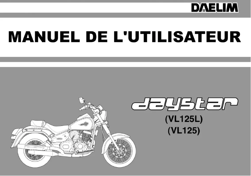 Page 1 de la notice Manuel utilisateur Daelim Daystar VL125
