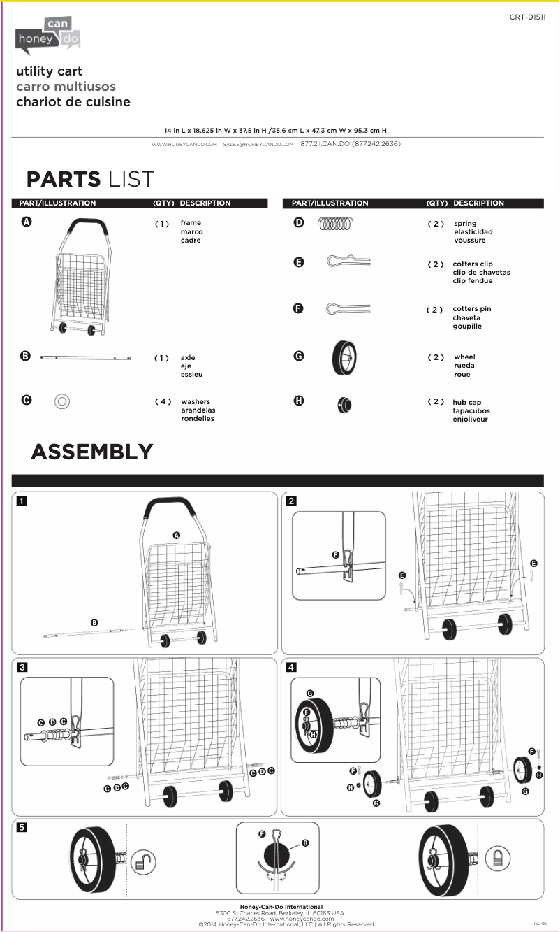 Page 1 de la notice Manuel utilisateur Honey-Can-Do CRT-01511