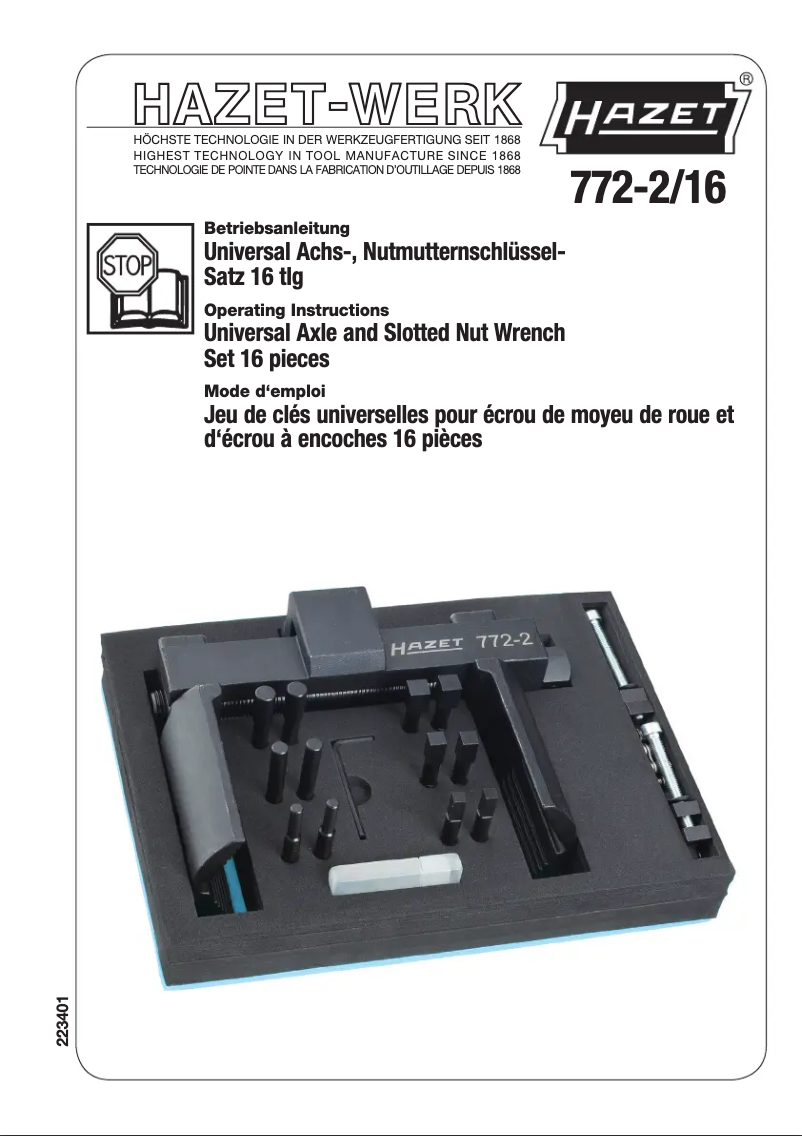 Página 1 del manual Manual de usuario Hazet 772-2/16