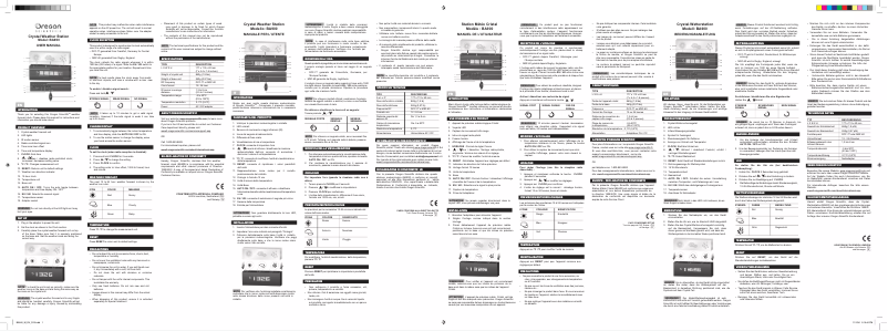 Page n°1 - Manuel utilisateur Oregon Scientific BA 900