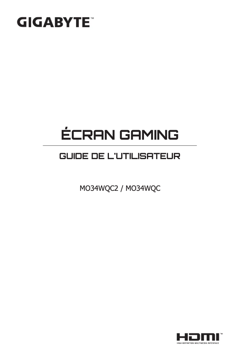 Page n°1 - Manuel utilisateur Gigabyte MO34WQC