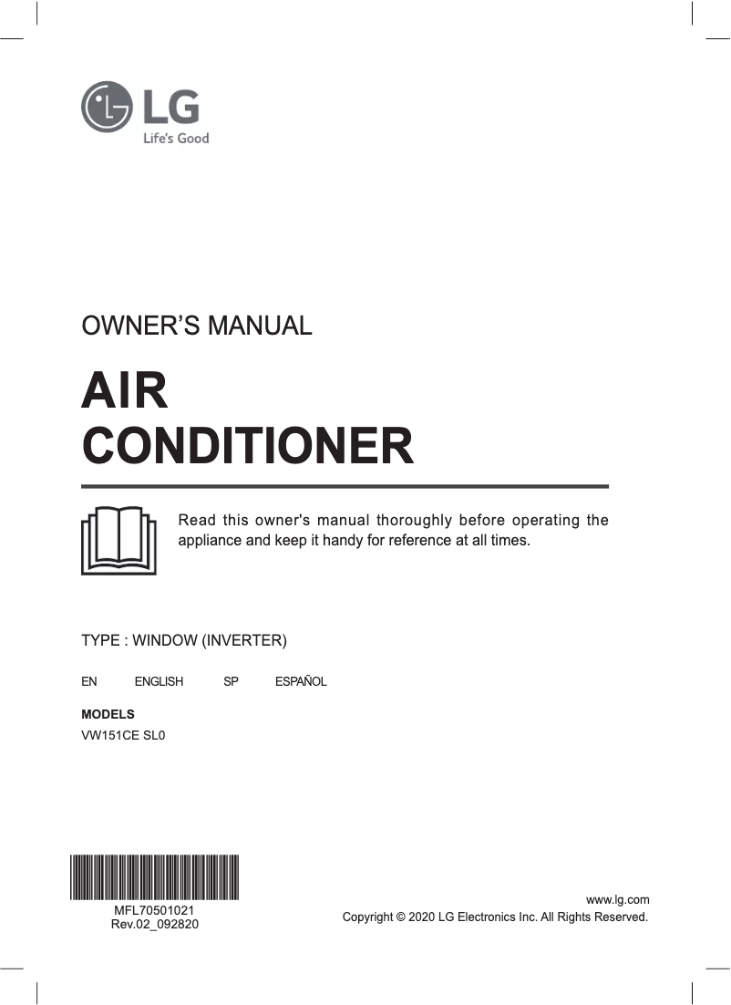 Página 1 del manual Manual de usuario LG VW151CE