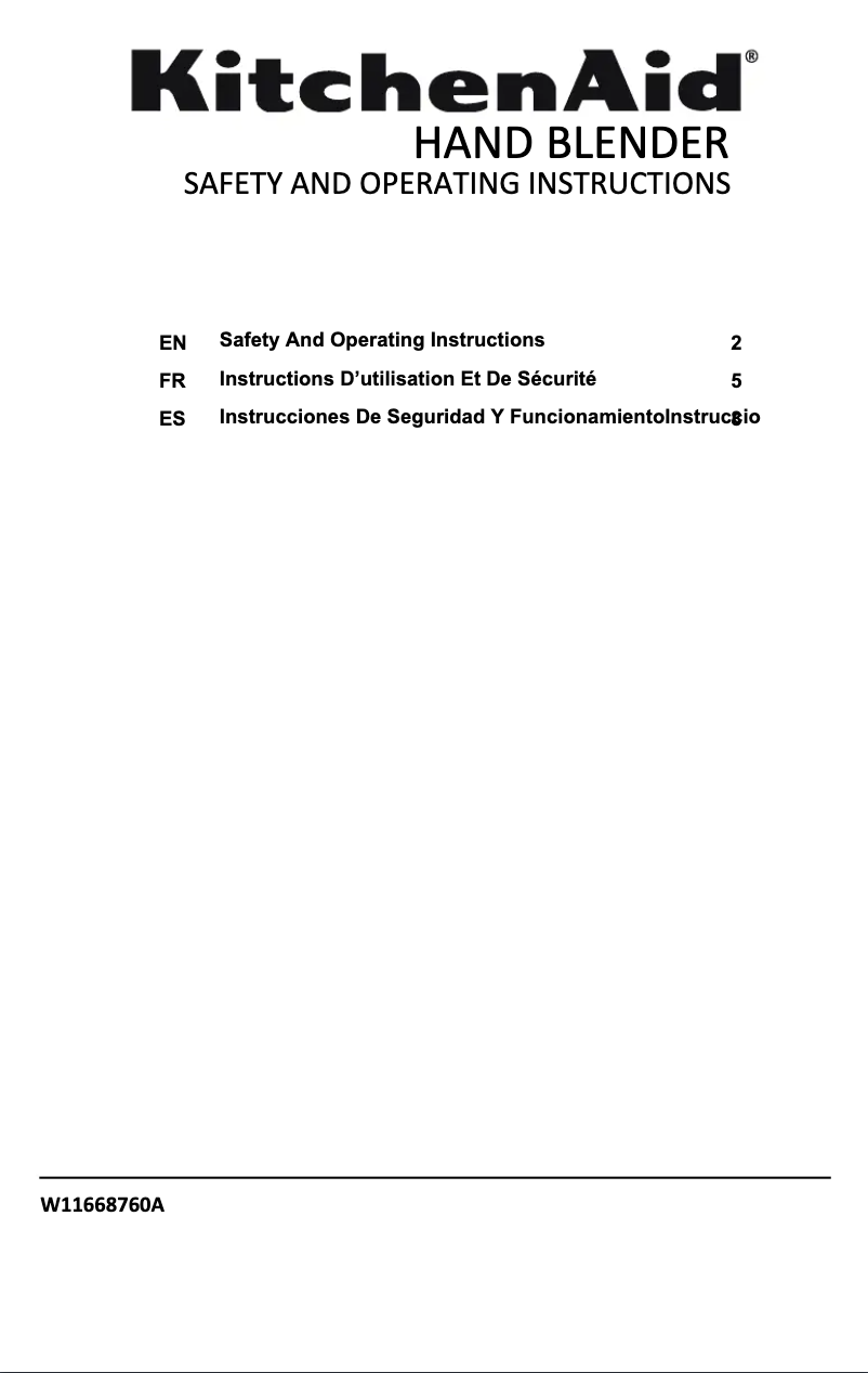 Page 1 de la notice Mode d'emploi KitchenAid KHBV53