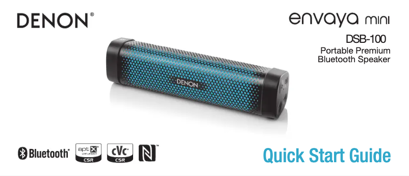 Page 1 de la notice Guide de démarrage rapide Denon Envaya Mini DSB-100