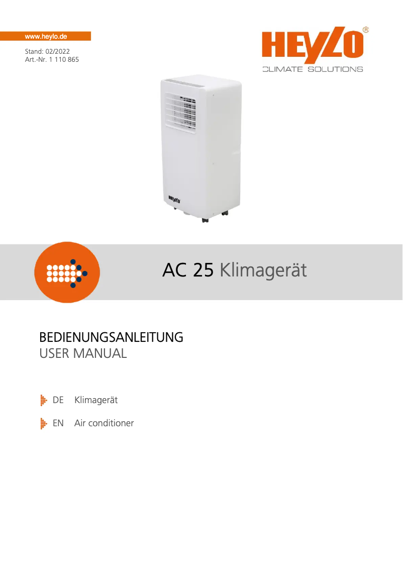Página 1 del manual Manual de usuario Heylo AC 25