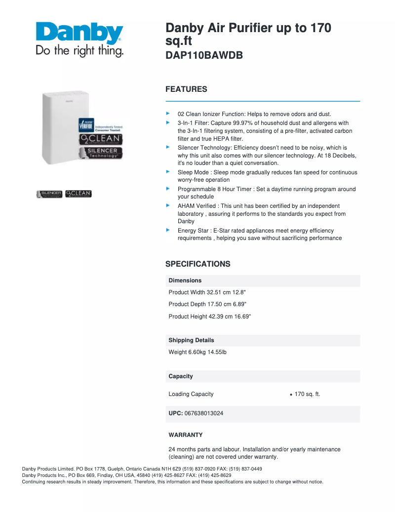 Imagen de la primera página del manual del dispositivo DAP110BAWDB