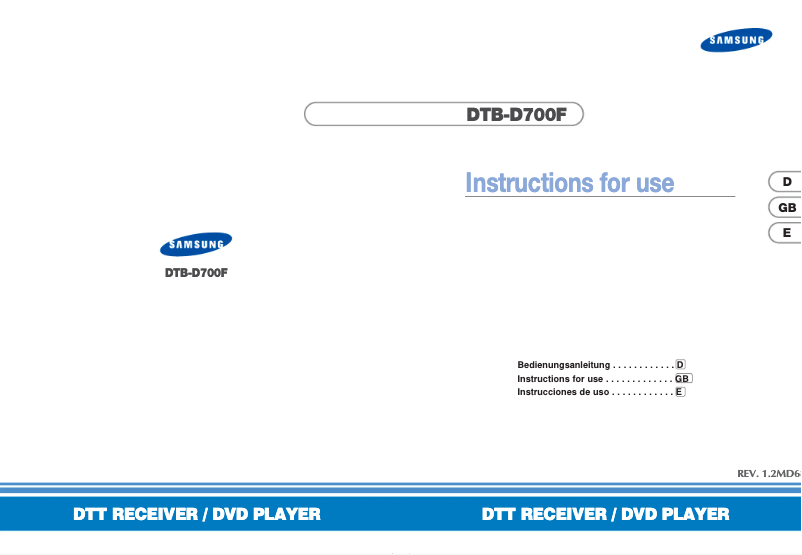 Page 1 de la notice Manuel utilisateur Samsung DTB-D700F
