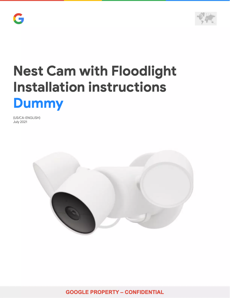 Image de la première page du manuel de l'appareil Nest Cam Floodlight