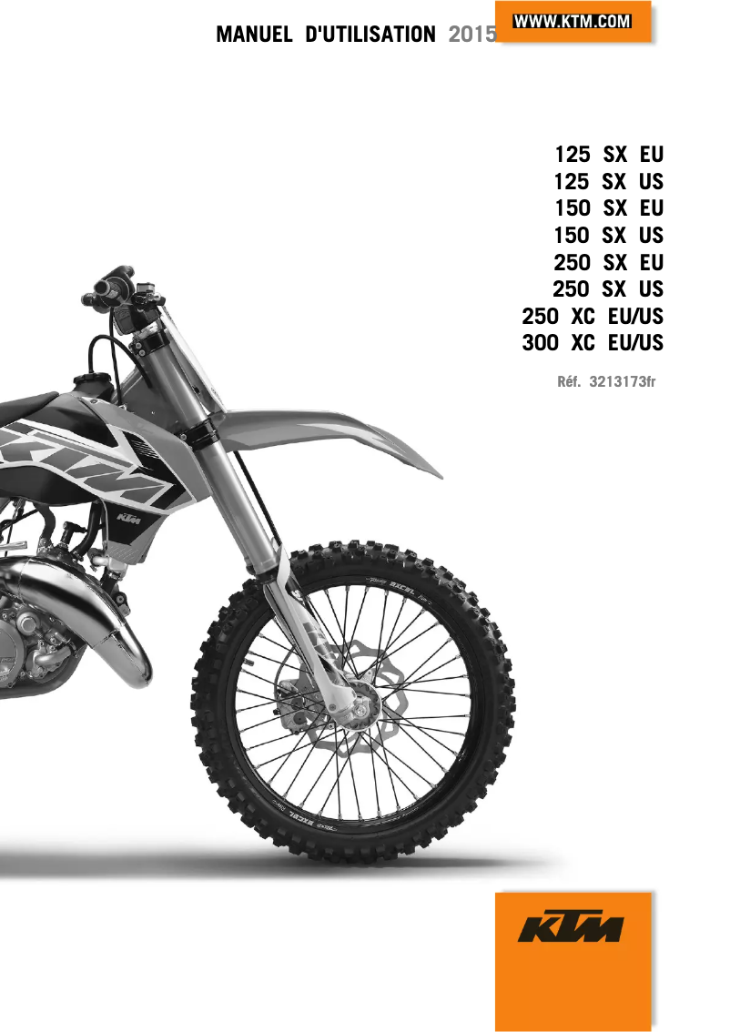 Page 1 de la notice Manuel utilisateur KTM 125 SX (2015)