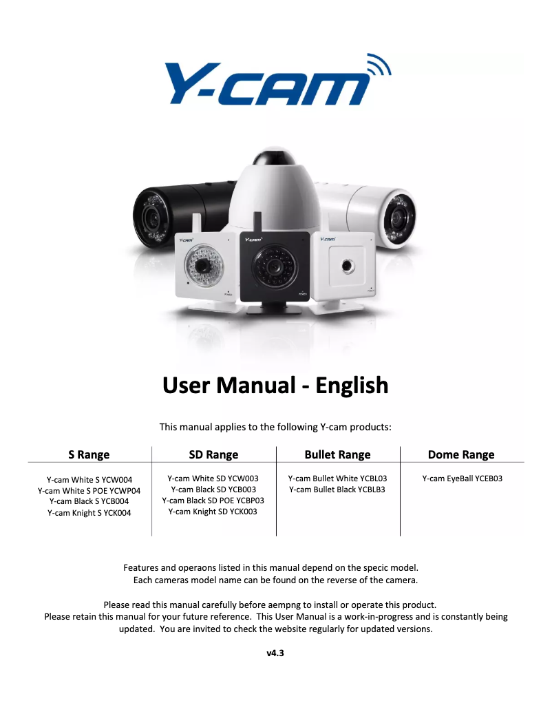 Image de la première page du manuel de l'appareil EyeBall YCEB03