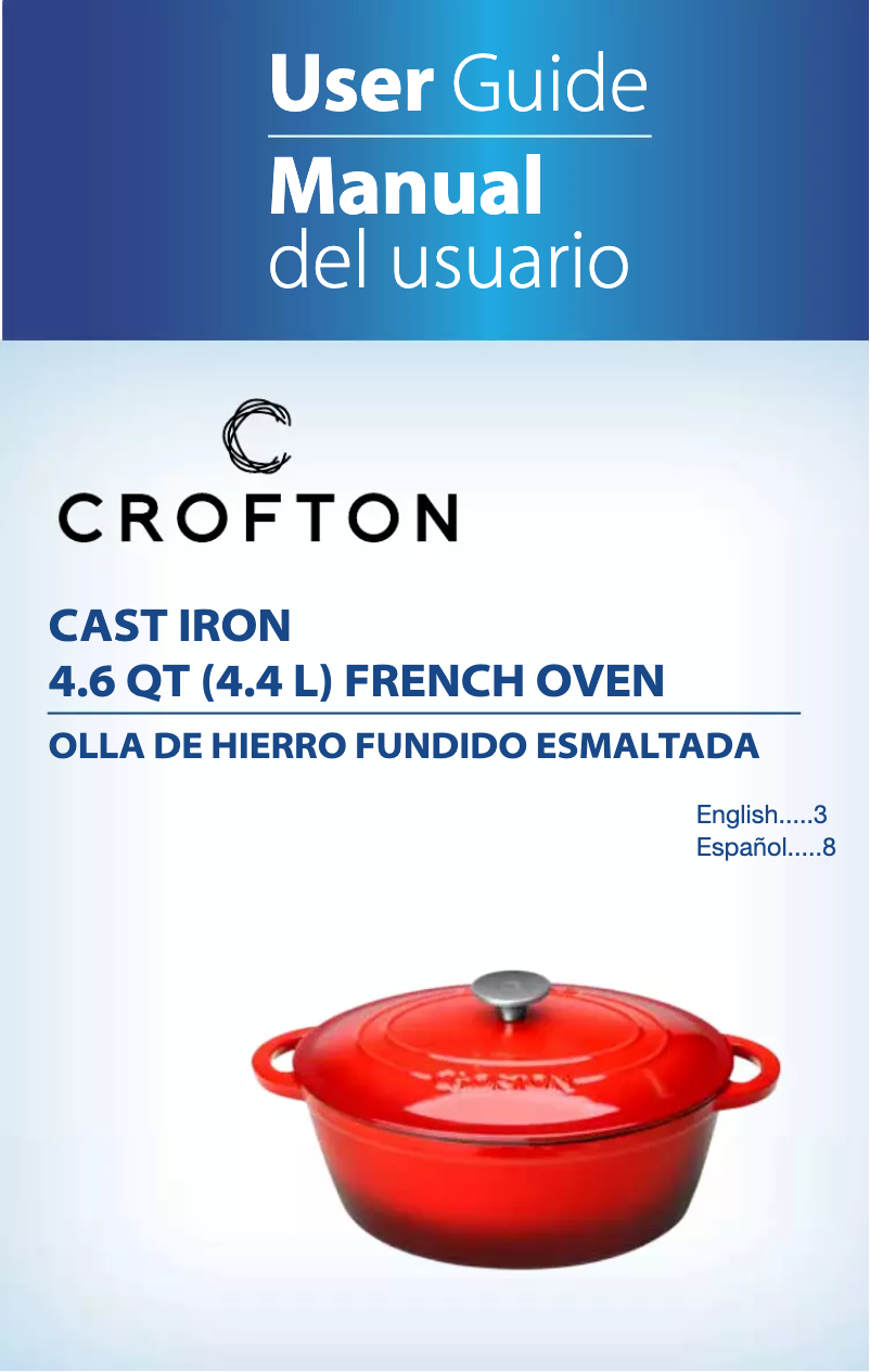 Page n°1 - Manuel utilisateur Crofton 4.6 qt. Cast Iron French Oven