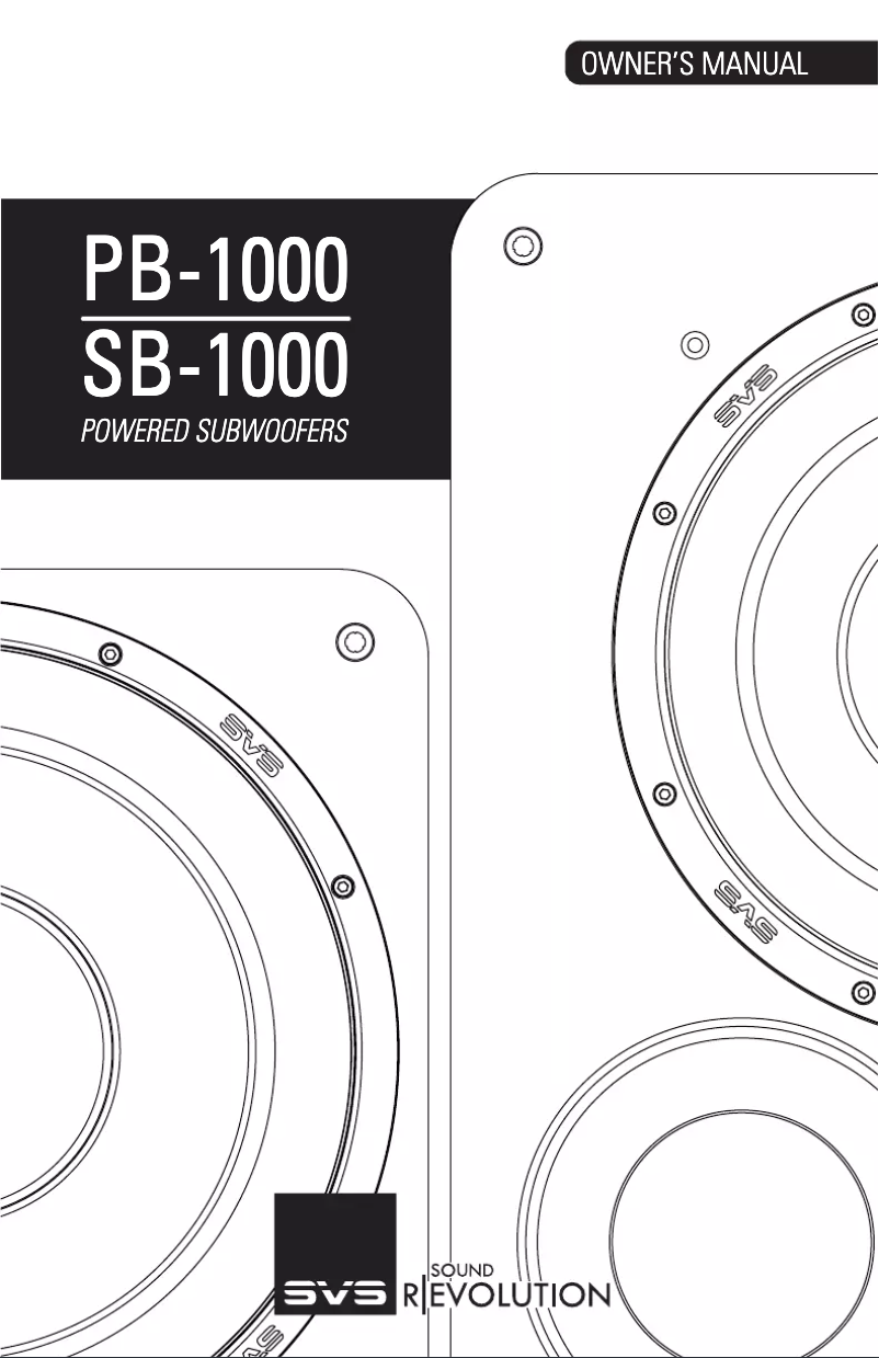 Page n°1 - Manuel utilisateur SVS SB-1000