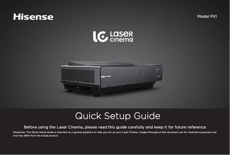 Page n°1 - Guide de démarrage rapide Hisense PX2-PRO