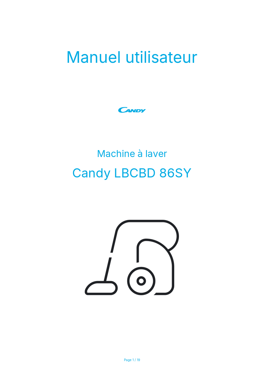 Image de la première page du manuel de l'appareil LBCBD 86SY