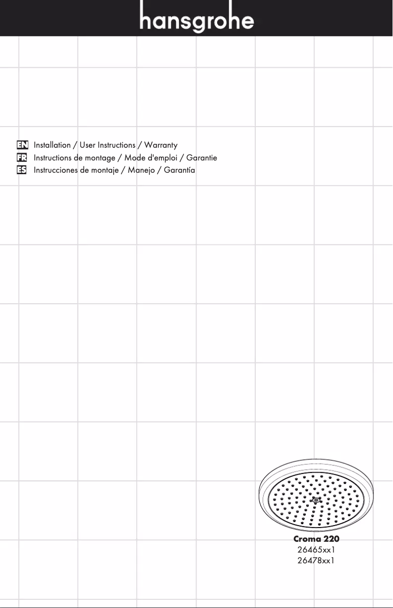 Página 1 del manual Manual de usuario Grohe Croma 220