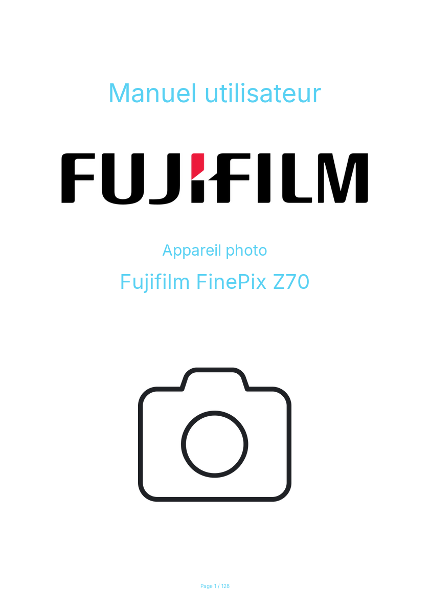 Image de la première page du manuel de l'appareil FinePix Z70