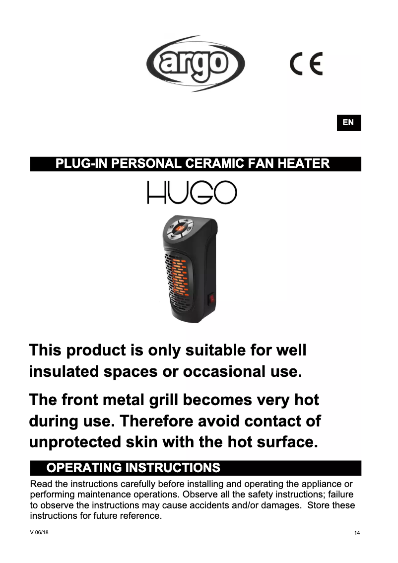 Página 1 del manual Manual de usuario Argoclima Hugo