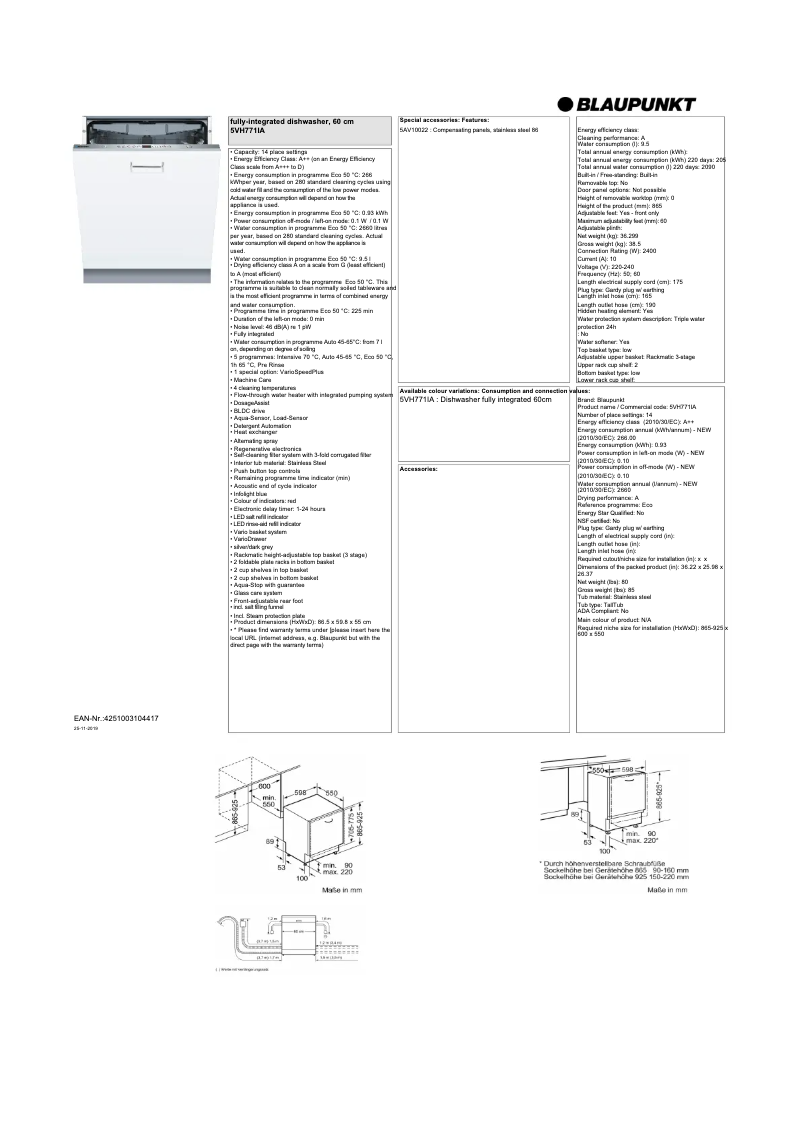 Image de la première page du manuel de l'appareil 5VH 771IA