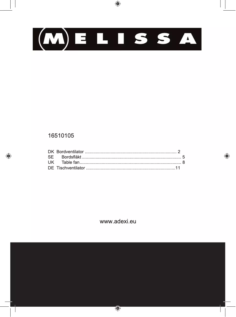 Page 1 de la notice Manuel utilisateur Melissa 16510105