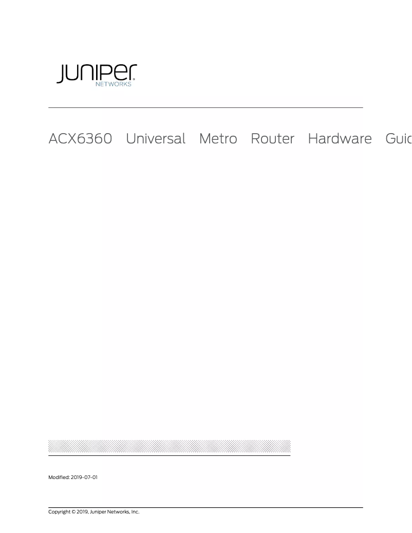 Página 1 del manual Manual de usuario Juniper ACX6360