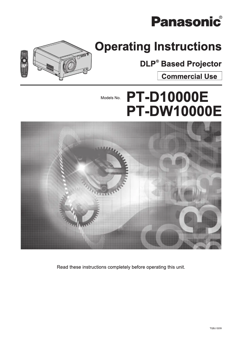 Page 1 of the manual User Manual Panasonic PT-D10000E