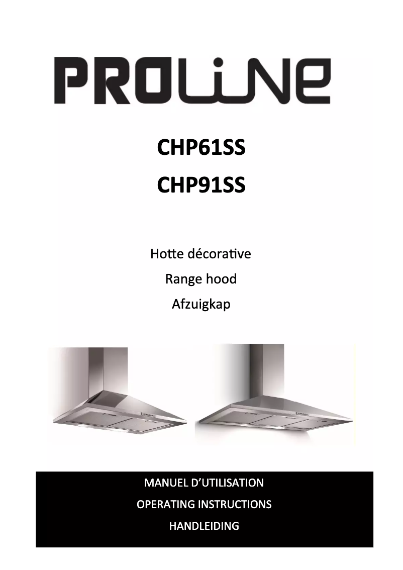 Page n°1 - Manuel utilisateur Proline CHP61SS