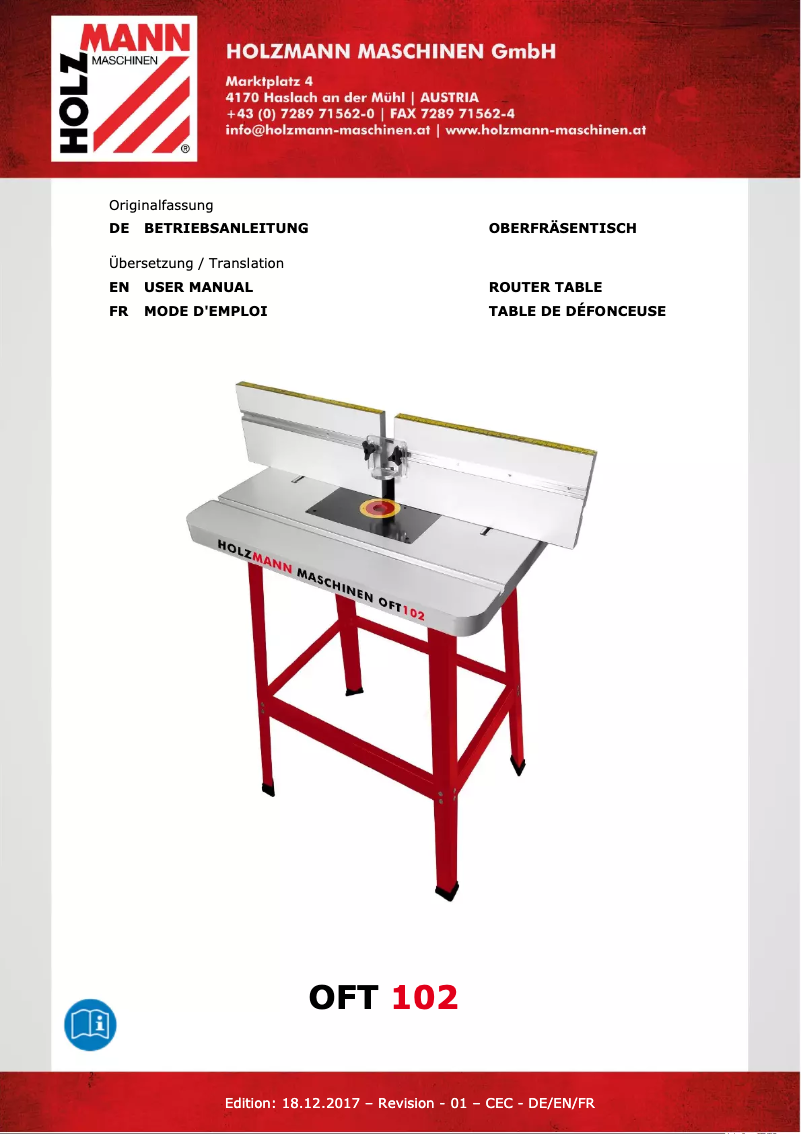 Página 1 del manual Manual de usuario Holzmann OFT102