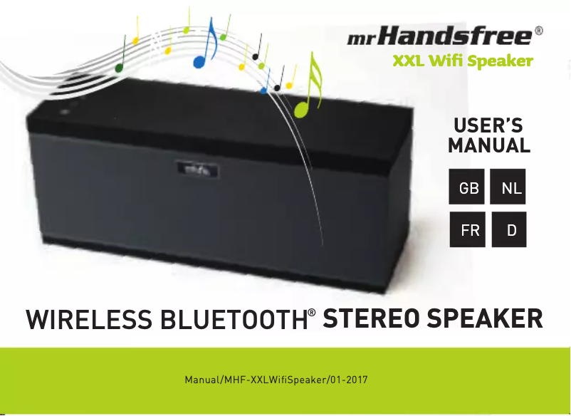 Page 1 de la notice Manuel utilisateur Mr. Handsfree XXL Wifi Speaker
