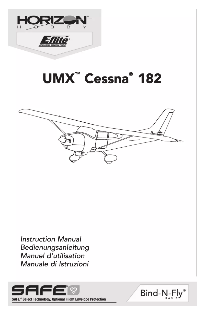 Image de la première page du manuel de l'appareil UMX Cessna 182 BNF