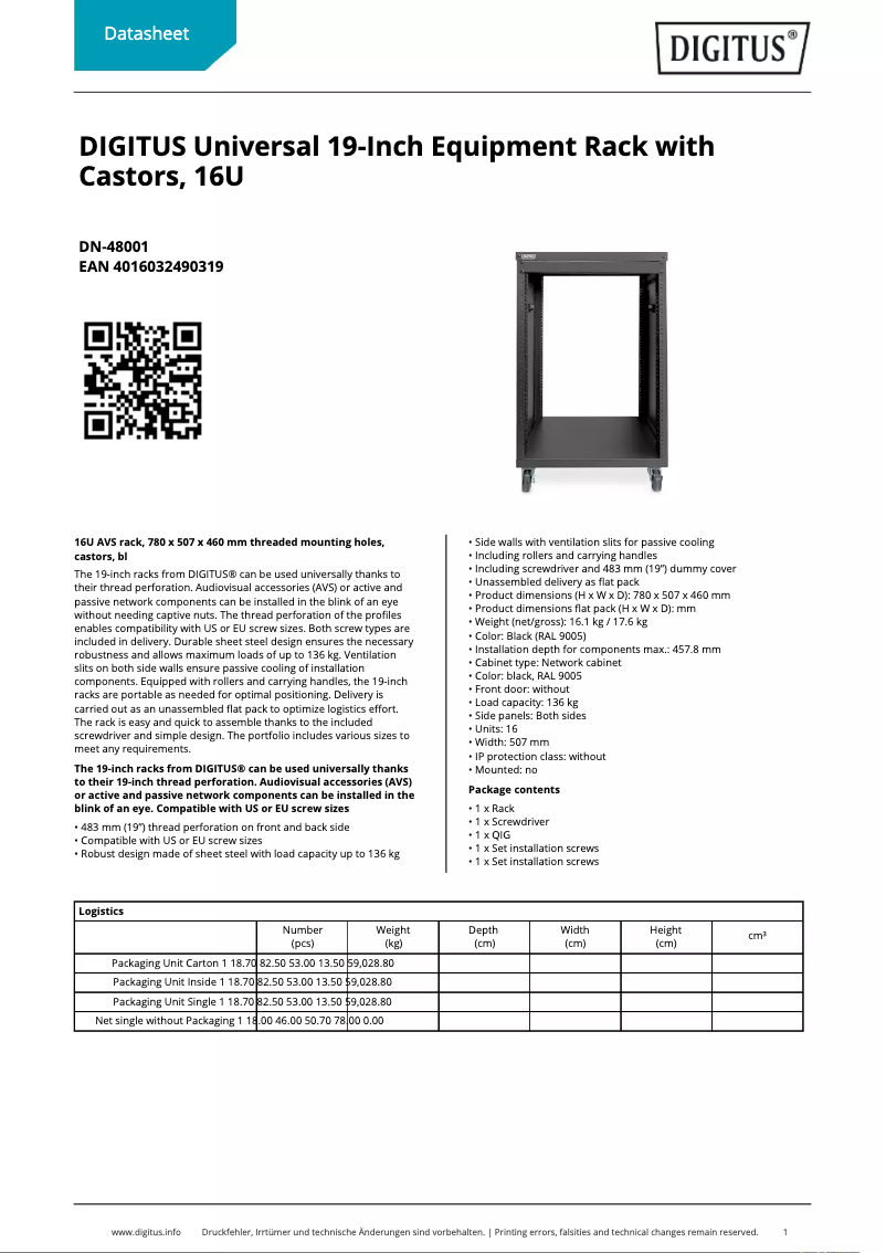 Página 1 del manual Manual de usuario Digitus DN-48001