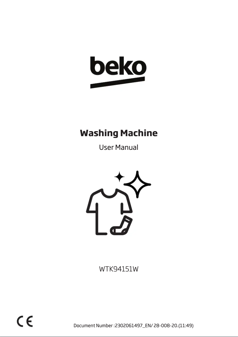 Page 1 de la notice Manuel utilisateur Beko WTK94151