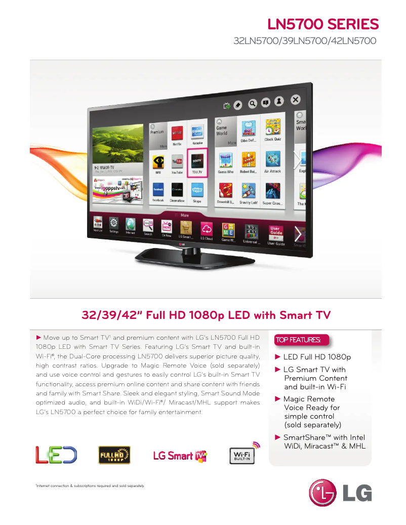 Imagen de la primera página del manual del dispositivo 32LN5700