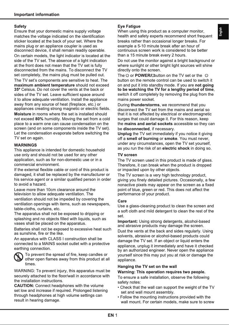 Page 1 de la notice Manuel utilisateur TCL U55S8866S