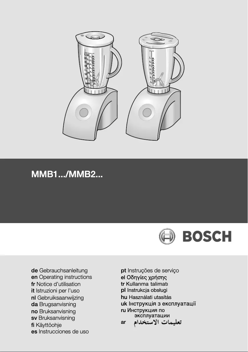 Page n°1 - Manuel utilisateur Bosch MMB2001