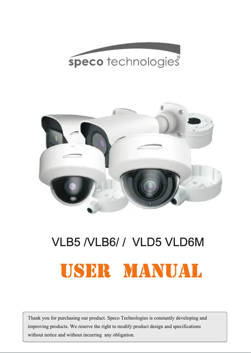 Page 1 de la notice Manuel utilisateur Speco Technologies VLB6