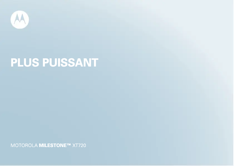 Page 1 de la notice Manuel utilisateur Motorola Milestone XT720