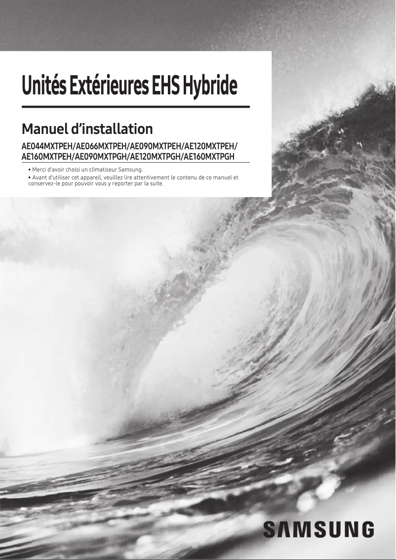 Page n°1 - Manuel utilisateur Samsung AE090MXTPEH