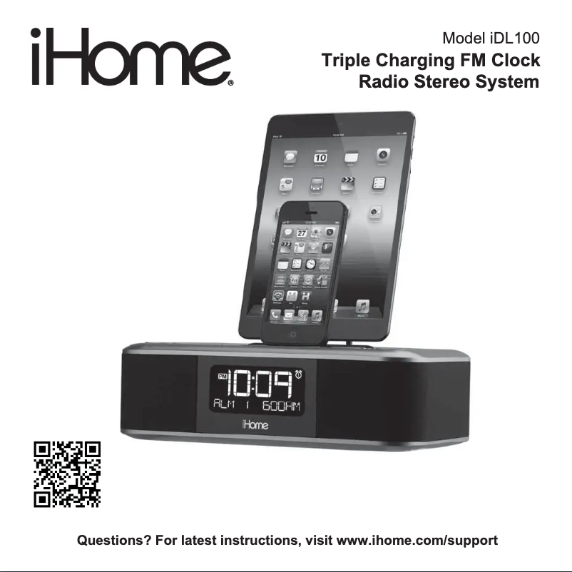 Page 1 de la notice Manuel utilisateur iHome iDL100