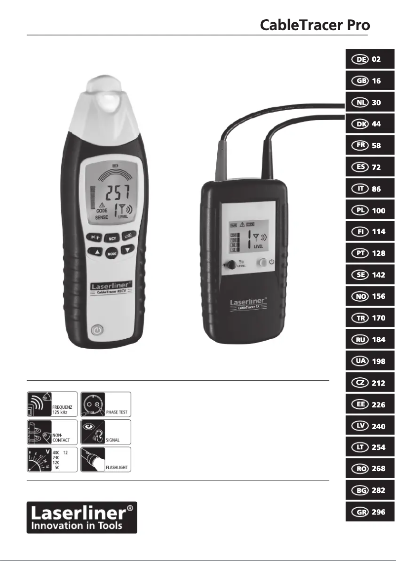 Page 1 de la notice Manuel utilisateur Laserliner CableTracer Pro