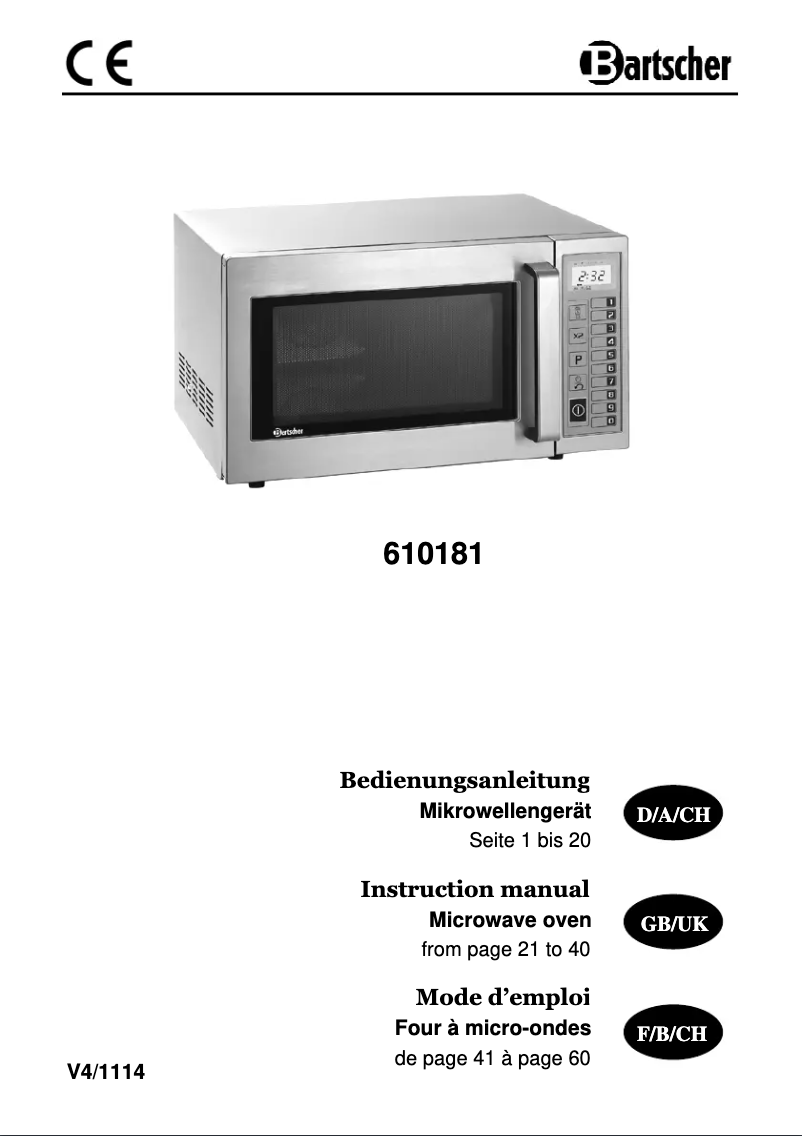 Image de la première page du manuel de l'appareil 610182