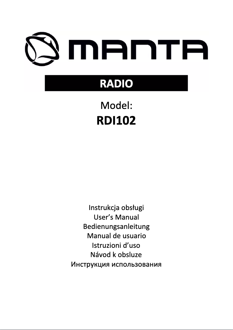 Page n°1 - Manuel utilisateur Manta RDI102