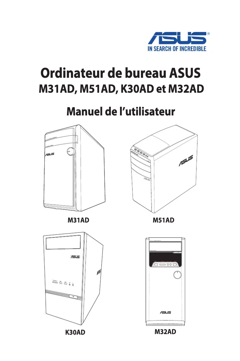 Page 1 de la notice Manuel utilisateur Asus VivoPC M32AD