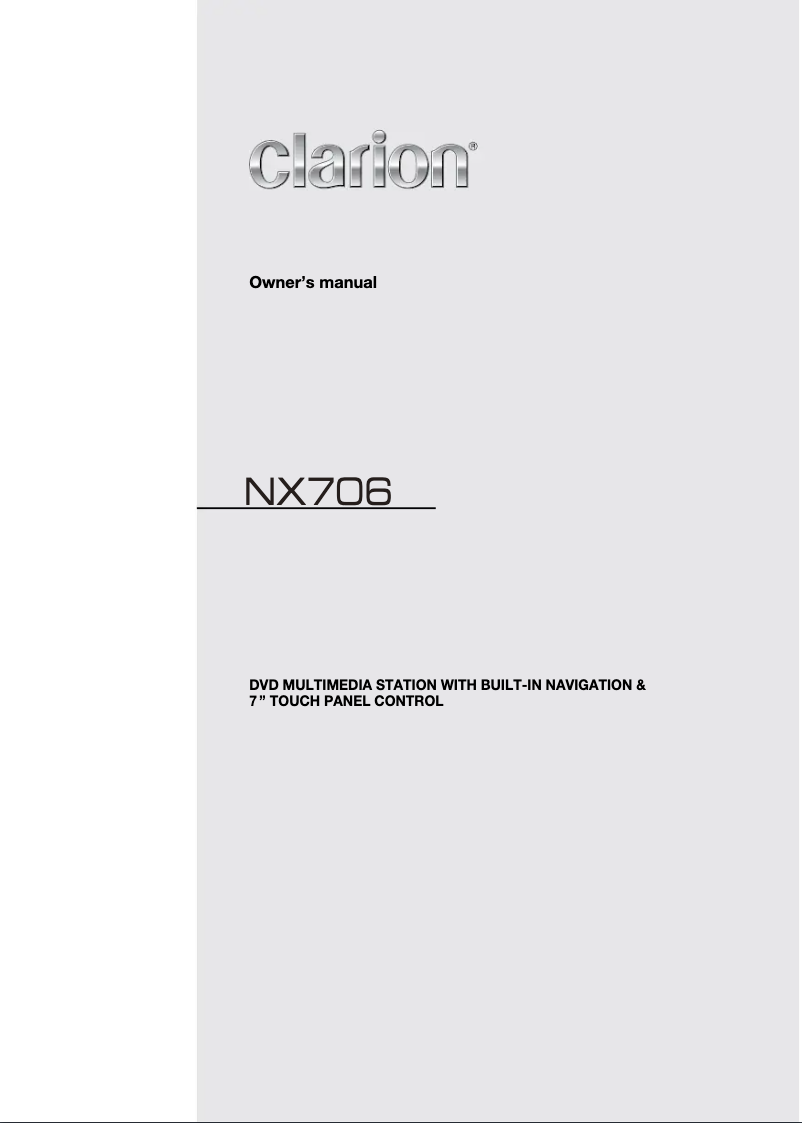 Page 1 de la notice Manuel utilisateur Clarion NX706