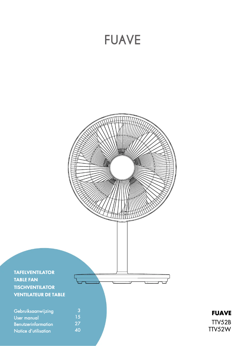 Page 1 de la notice Manuel utilisateur Fuave TTV52W