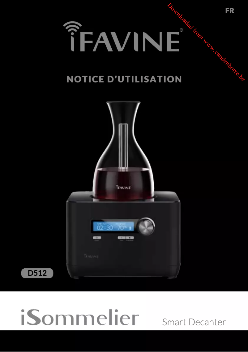 Page 1 de la notice Manuel utilisateur iFavine iSommelier D512