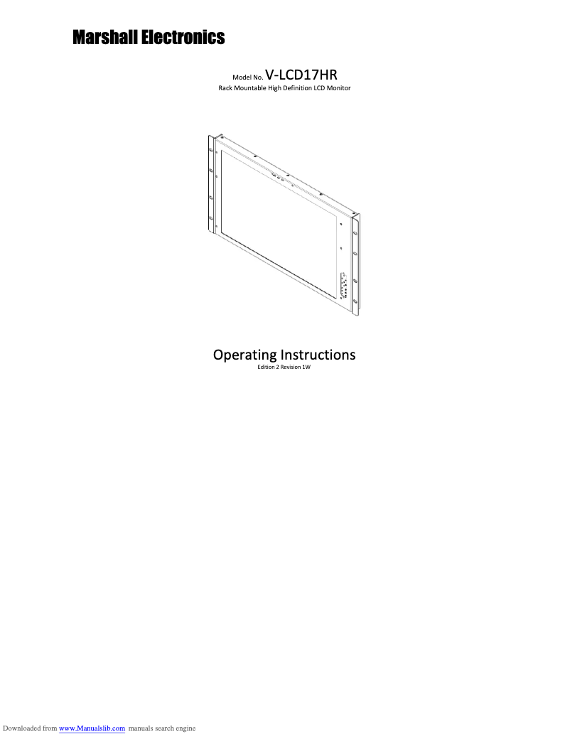 Página 1 del manual Manual de usuario Marshall V-LCD17HR