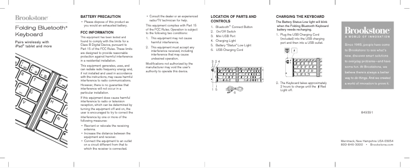 Image de la première page du manuel de l'appareil Folding Bluetooth