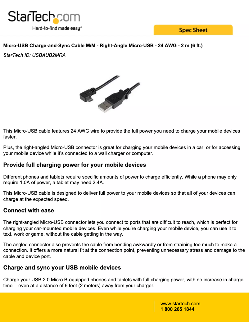 Image de la première page du manuel de l'appareil USBAUB2MRA